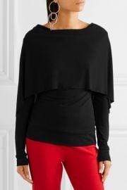 Roland Mouret   Bagnet cape-effect stretch-crepe top at Net A Porter